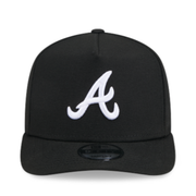 Front of New Era Atlanta Braves Black White 9FIFTY A-Frame Snapback Hat