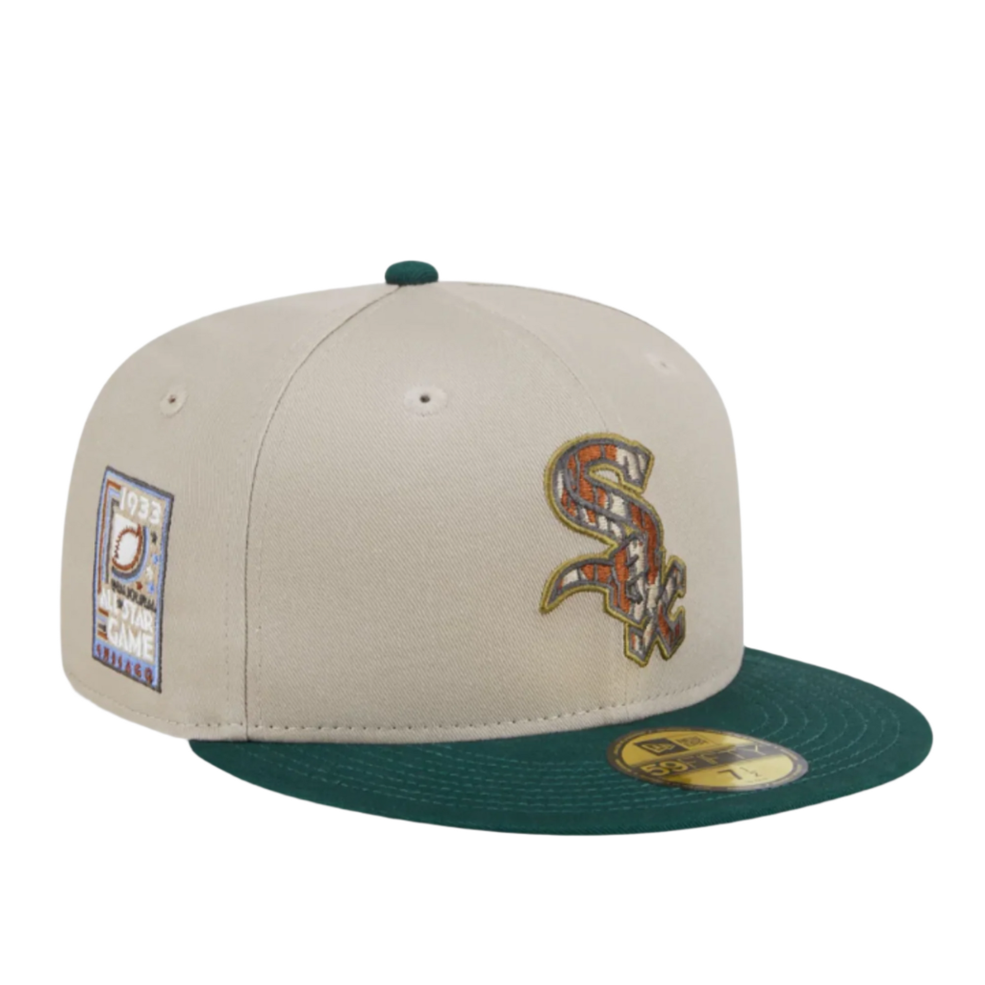 Chicago White Sox New Era Natural/Hunter Green Lifestyle Tree Bark Fill 59FIFTY Fitted Hat