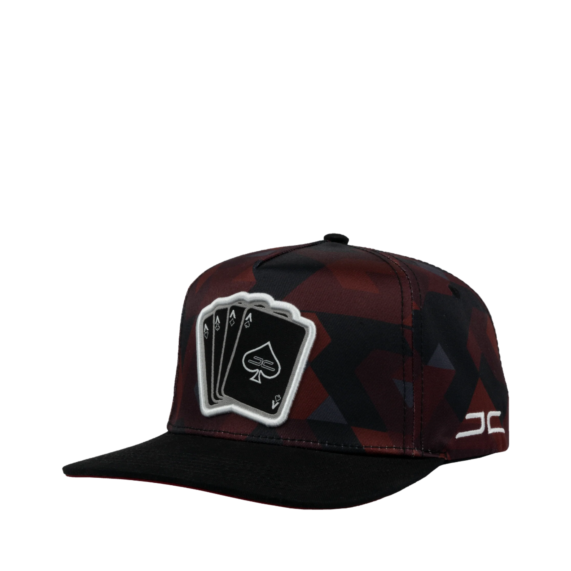 burgundy poker camo jc brand snapback hat