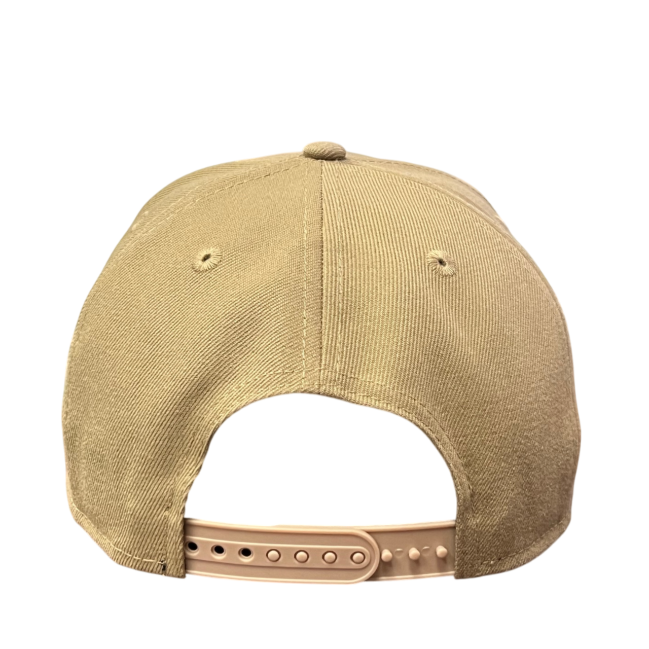 back of Los Angeles Dodgers Upside Down Khaki 9FORTY A-Frame Snapback