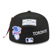 Back View of New Era X Alpha Industries Toronto Blue Jays Black 59FIFTY Fitted Hat