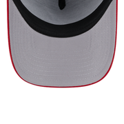 gray under visor of new era atlanta braves navy red 9forty a-frame snapback hat