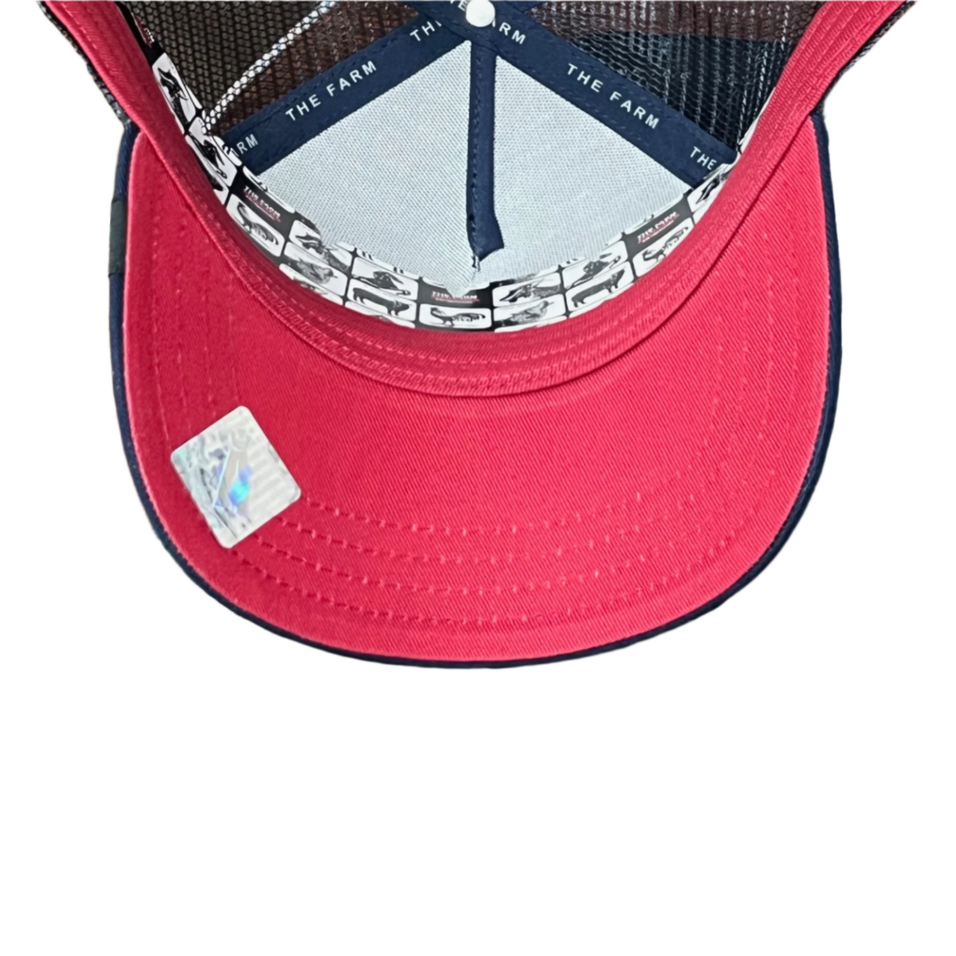 red under visor of goorin bros the bullish bull navy trucker snapback hat