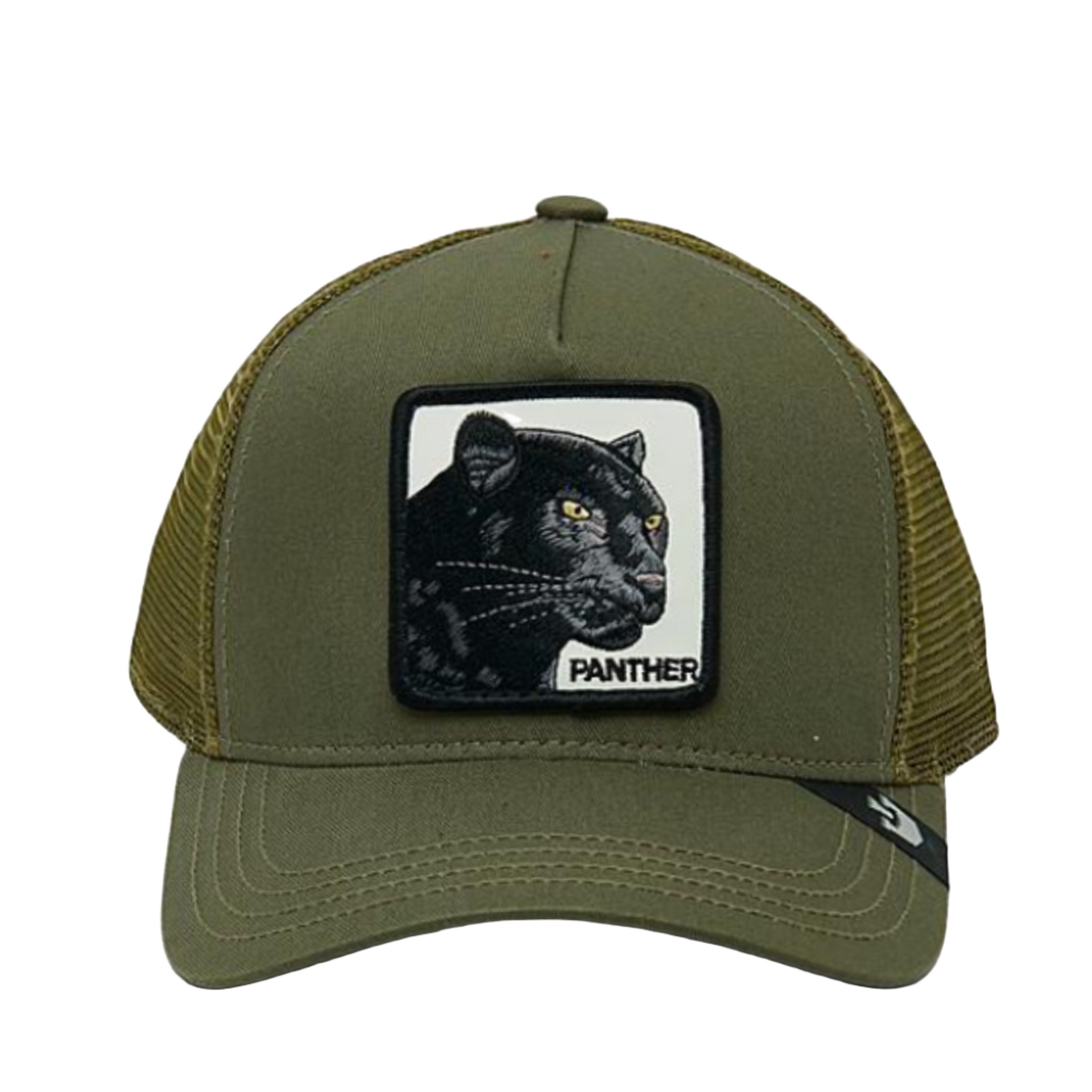 Olive Green Goorin Bros The Panther trucker snapback hat