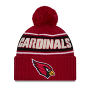 New Era Arizona Cardinals 2024 Sideline Cuffed Pom Knit Beanie - Maroon