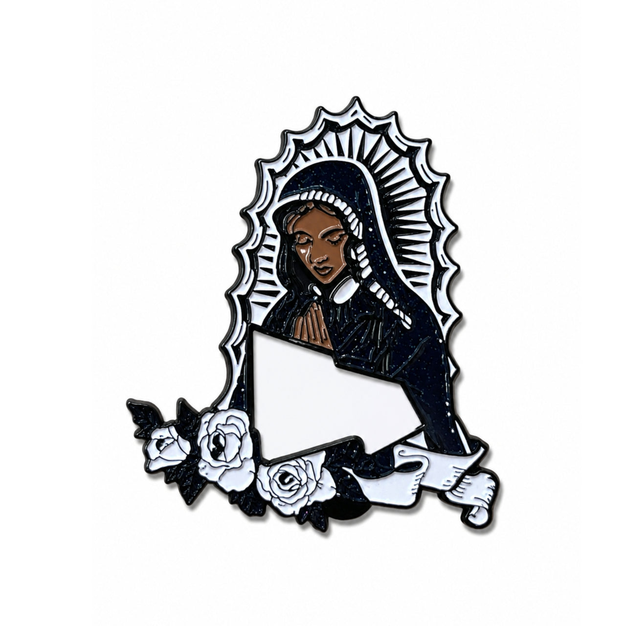 Virgen De Guadalupe New Era Logo Enamel Hat Pin front view