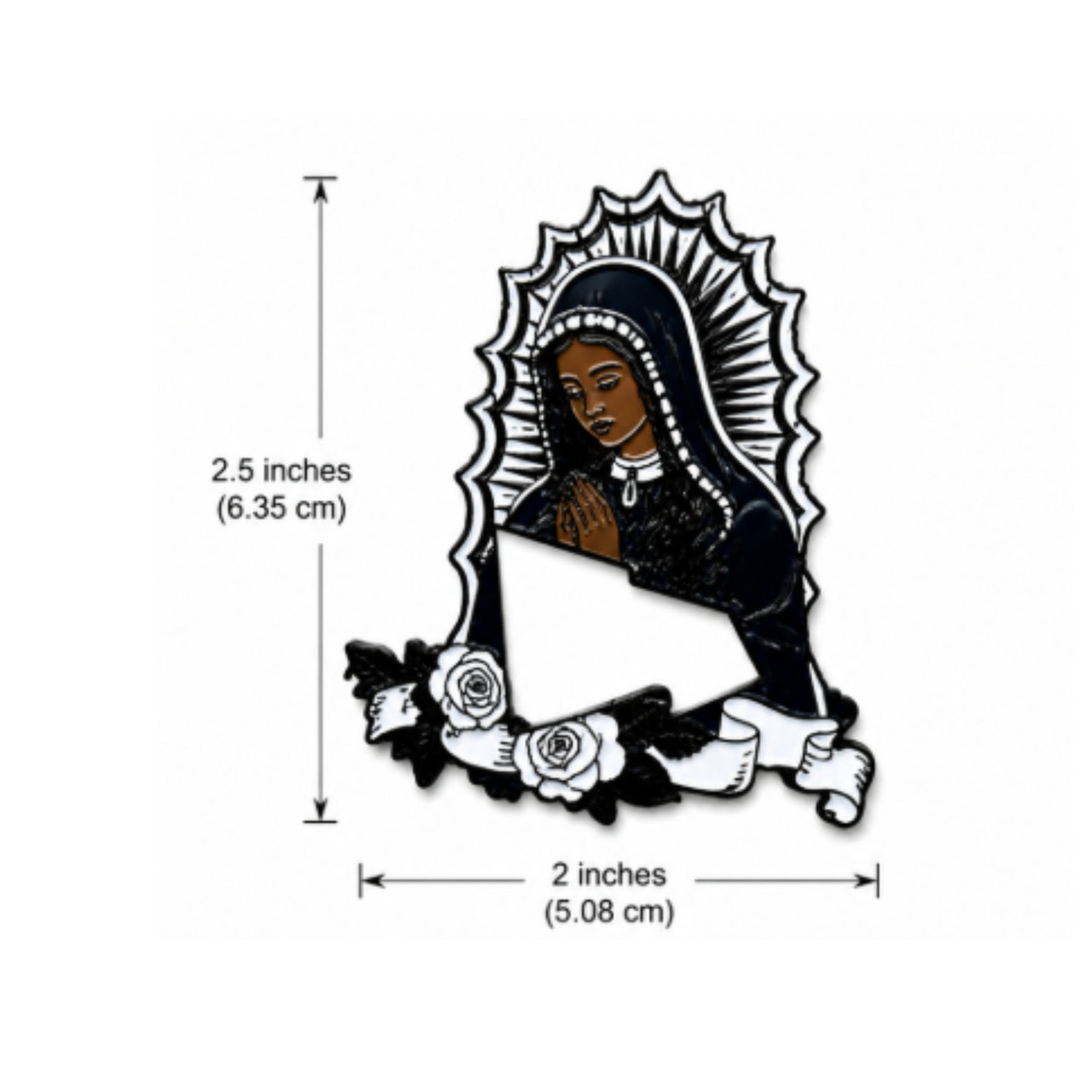 Virgen De Guadalupe New Era Logo Enamel Hat Pin size view