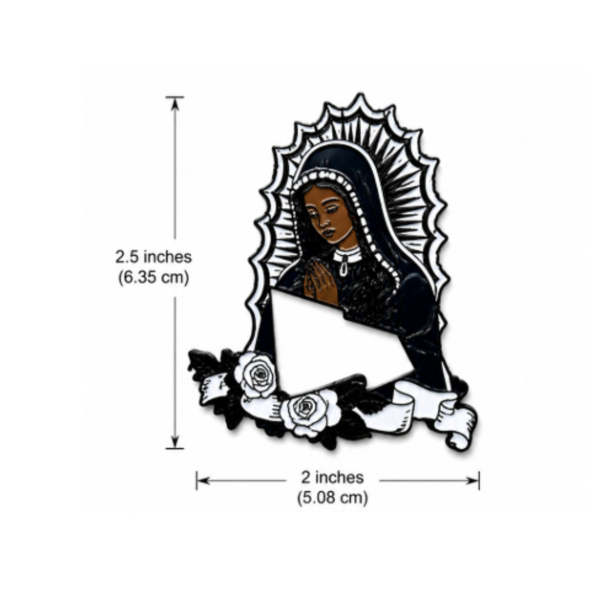 Virgen De Guadalupe New Era Logo Enamel Hat Pin size view