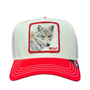 goorin bros wolf white red trucker snapback hat