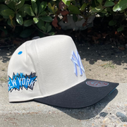 off white and black new york yankees overspray pro pinch fit mitchell and ness snapback