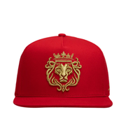 JC Gold lion logo Red snapback