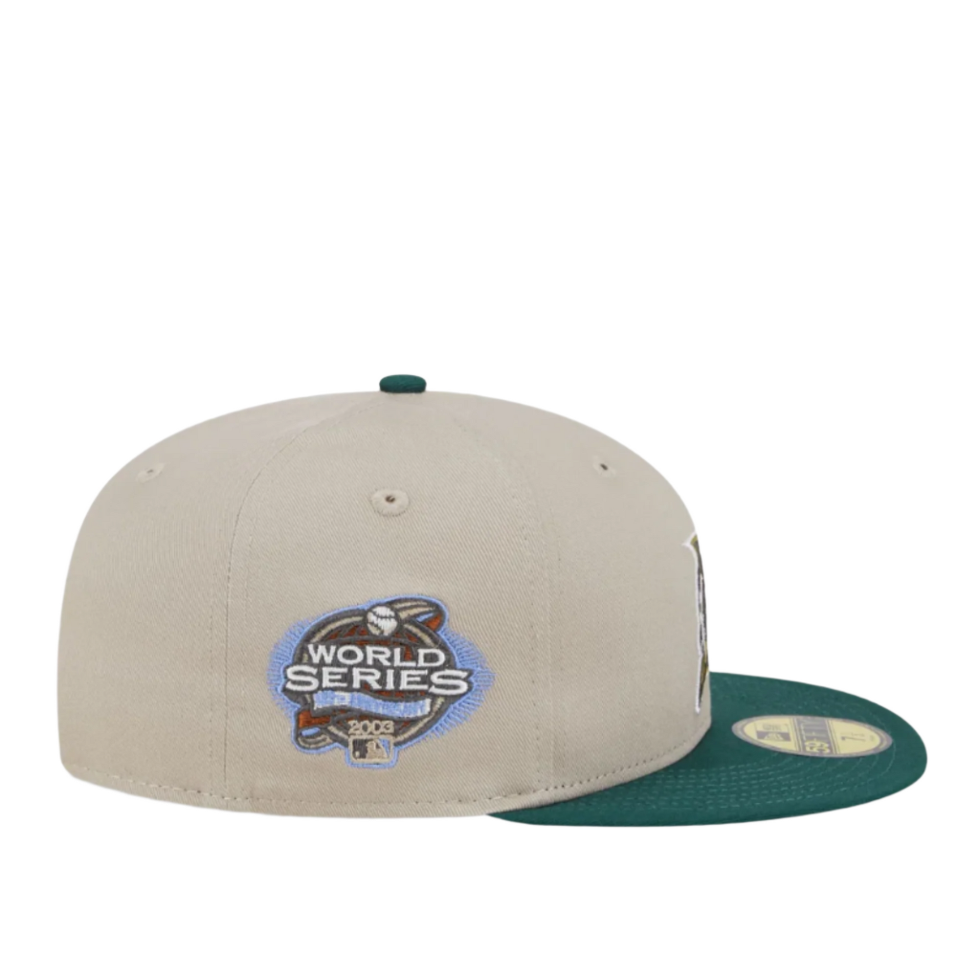 Florida Marlins New Era Natural/Hunter Green Cooperstown Collection Lifestyle Tree Bark Fill 59FIFTY Fitted Hat Side Patch