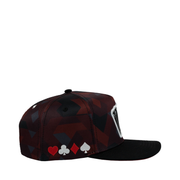 burgundy poker camo jc brand snapback hat