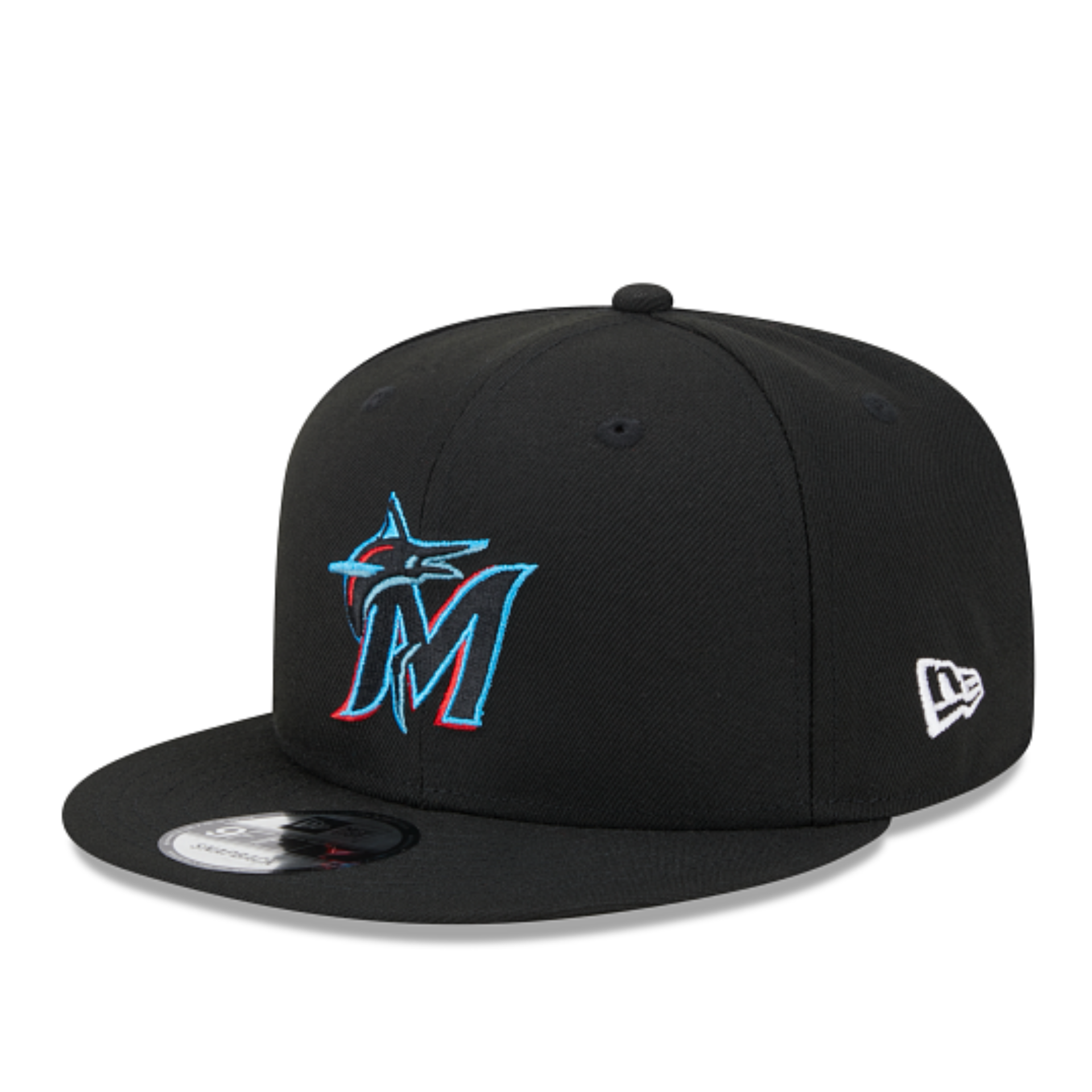 Front of New Era Miami Marlins 2019 All Star Game Black 9FIFTY Snapback Hat