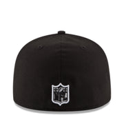 Back View of New Era Green Bay Packers Black White 59FIFTY Fitted Hat