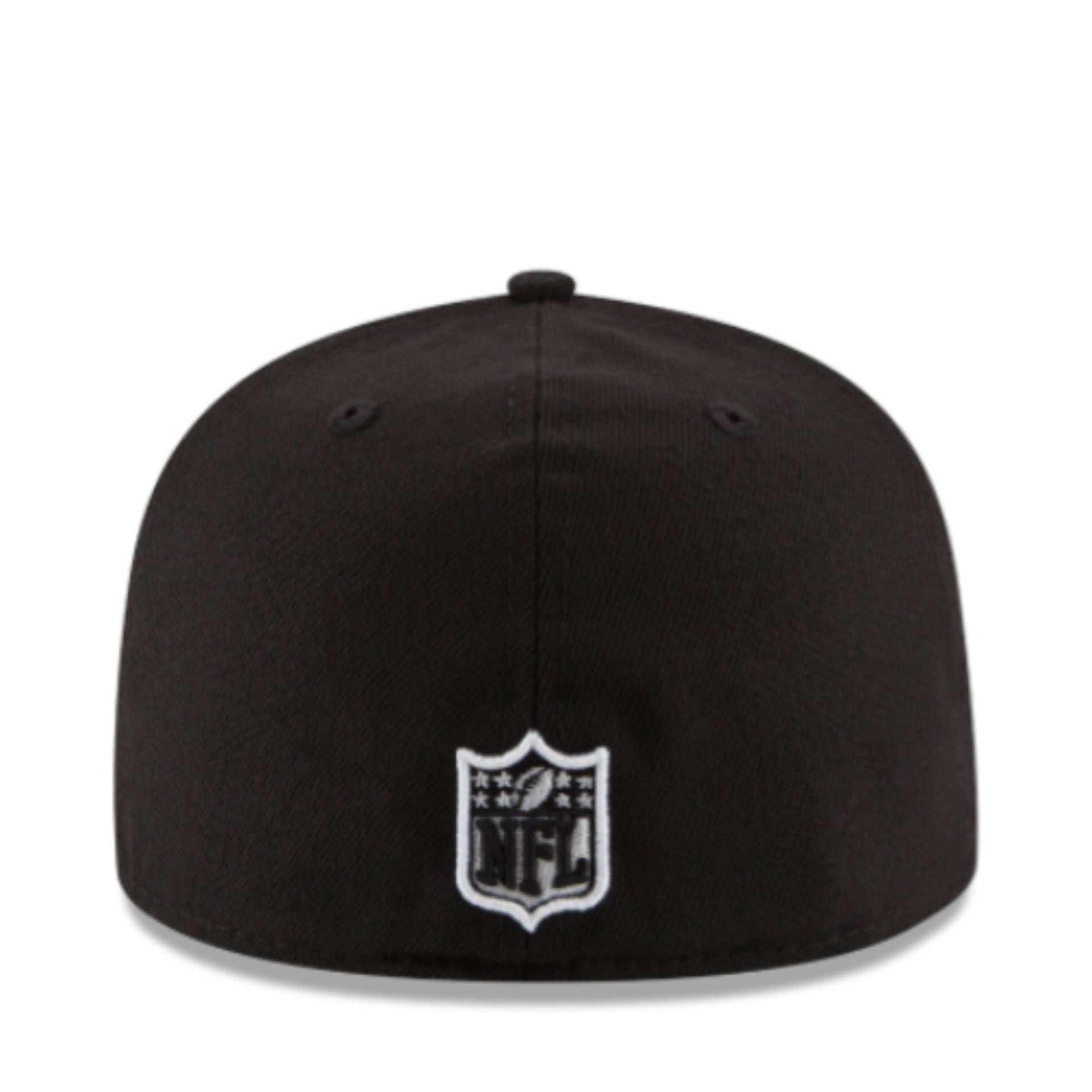 Back View of New Era Green Bay Packers Black White 59FIFTY Fitted Hat