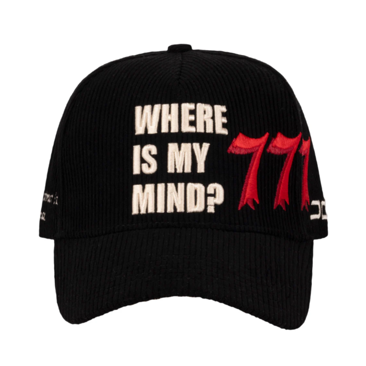 JC Brand WHERE IS MY MIND Black Corduroy Snapback Hat