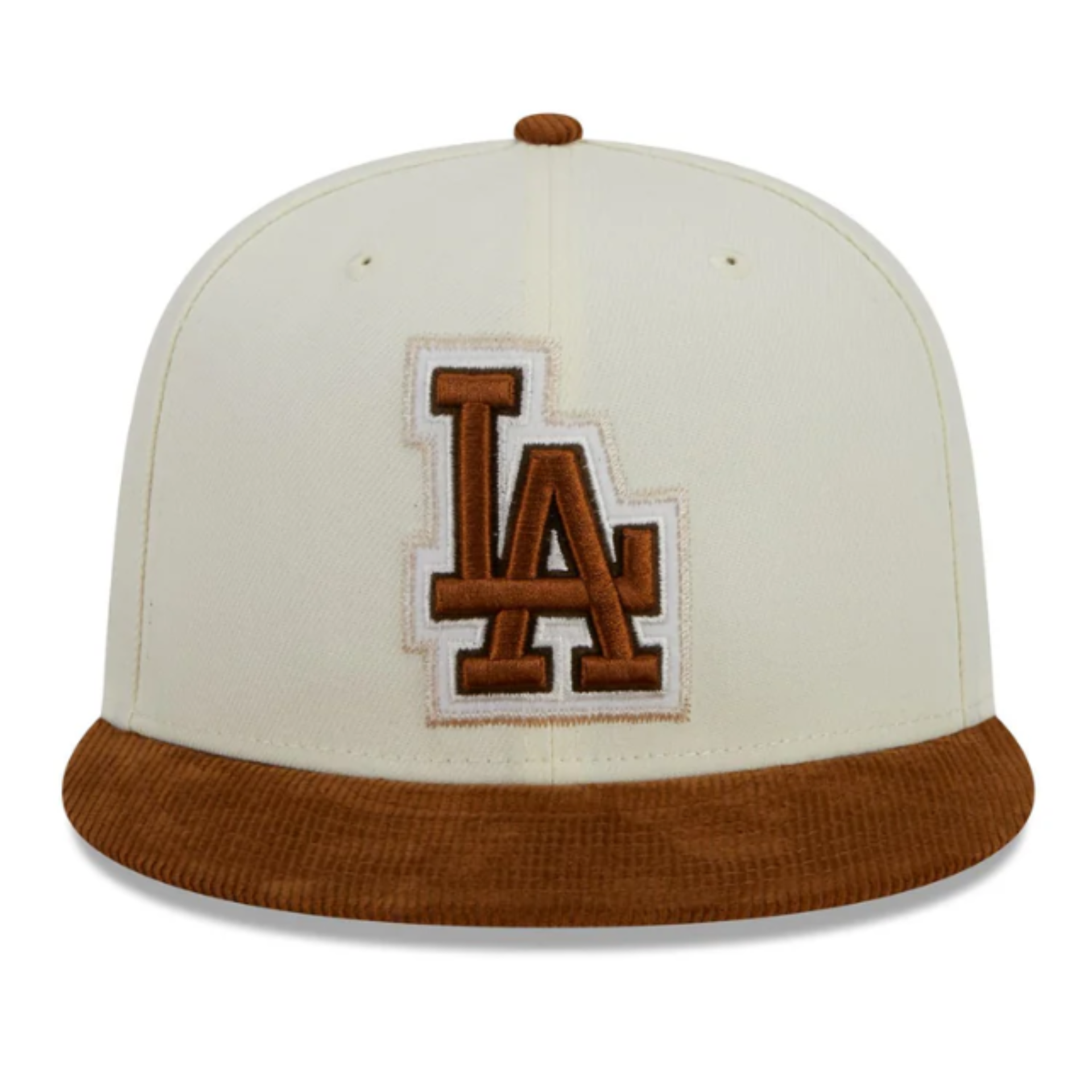 Cream Los Angeles Dodgers Corduroy Visor New Era Fitted Hat