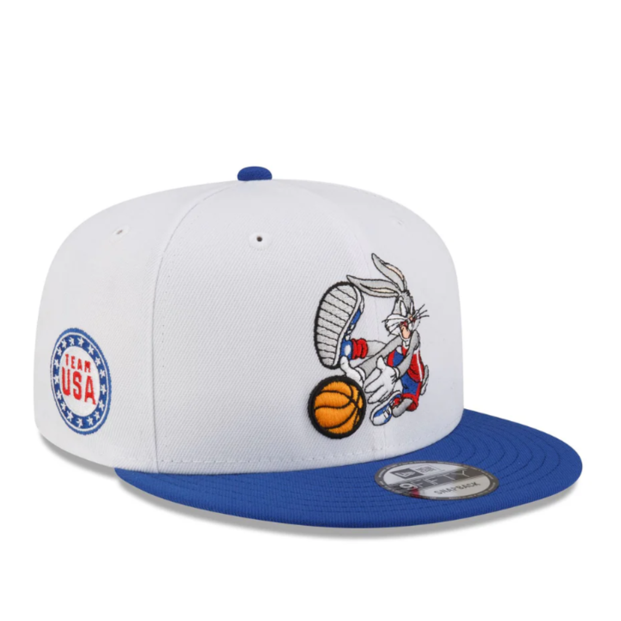 Blue White Olympics Team USA x Bugs Bunny Basketball New Era 9FIFTY Snapback Hat