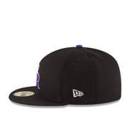 New Era MLB Colorado Rockies CR Black 59Fifty Fitted Hat Side