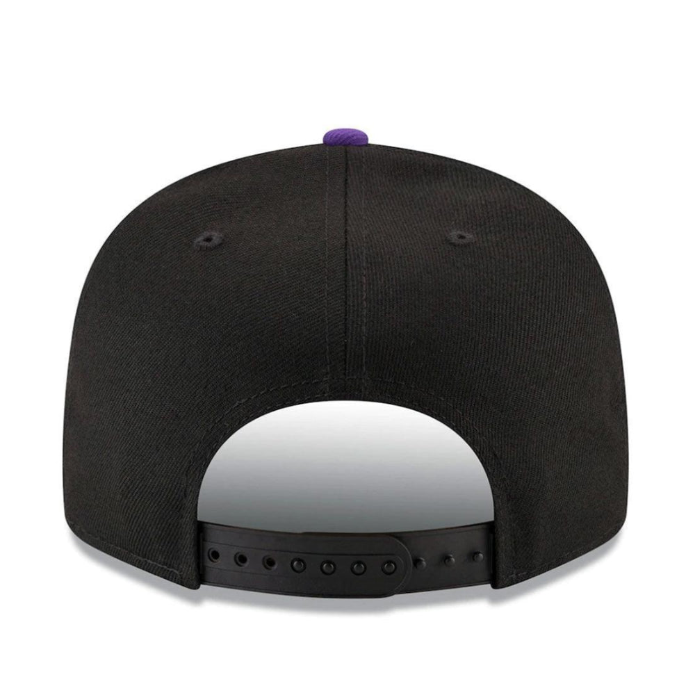 New Era Colorado Rockies CR Black 9FIFTY Snapback Hat back view