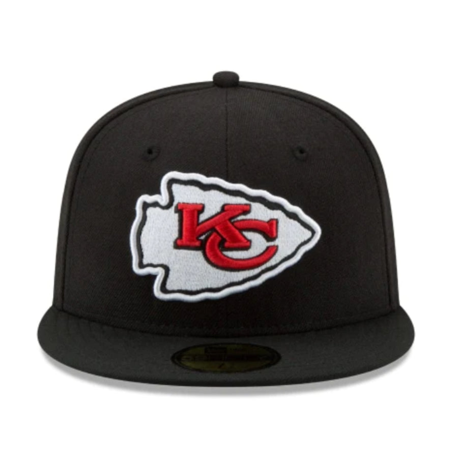 Front View of New Era Kansas City Chiefs KC Black 59FIFTY Fitted Cap