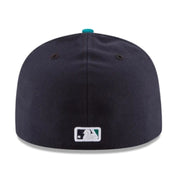 Back View of New Era Seattle Mariners 59FIFTY Fitted Cap Navy Teal