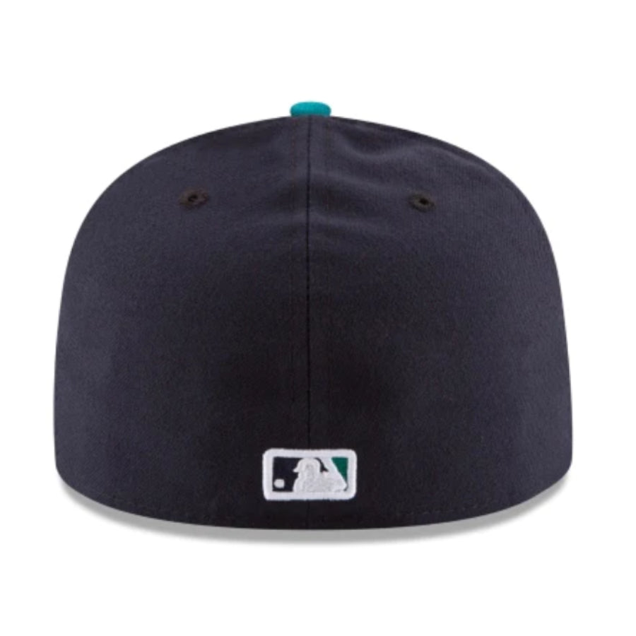 Back View of New Era Seattle Mariners 59FIFTY Fitted Cap Navy Teal